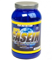 100% Casein fr�n Pro Nutrition. Kasein &auml;r ett unikt protein med l&aring;ngsamt upptag som l&auml;mpar sig v&auml;l vid natts&ouml;mn och mellanm&aring;l.