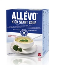 Allevo Kick Start Soup fr�n Allevo. All�vo Kick Start �r livsmedel med mycket l�gt energiinneh�ll f�r viktminskning men som inneh�ller alla vitaminer och mineraler du beh�ver.