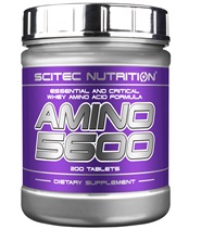 Amino 5600 fr�n Scitec. Fria aminosyror och peptider fr�n hydrolyserat vassleprotein i praktisk tablettform. Tas upp mycket snabbt.
