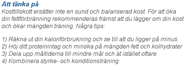 Konsumentinformation fettf�rbr�nning