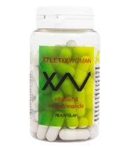 Atletix Woman fr�n Bioconcept. Sammans�ttningen �r noga utvald f�r att hj�lpa kvinnor att kunna prestera b�ttre i vardagsliv, arbetsliv och samliv.