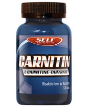 Carnitin fr�n Self Omninutrition. Karnitin finns i den innersta delen av cellerna d�r fettsyrorna f�rbr�nns.