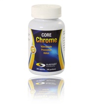 Core Chrome fr�n Svenskt Kosttillskott. Krom �r viktigt f�r kroppens blodsockerniv�er och �mnesoms�ttning.
