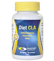 Diet CLA från Svenskt Kosttillskott. Diet CLA är en mycket högkoncentrerad CLA-produkt i kaspelform
