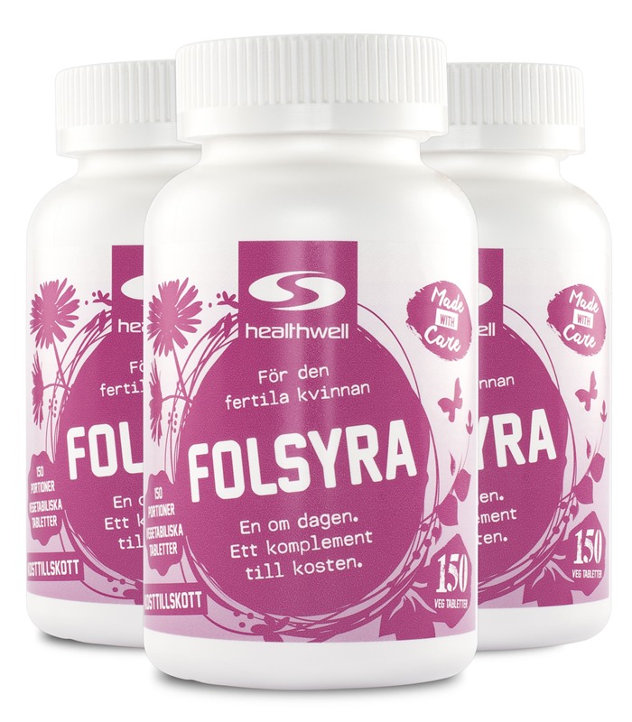 Köp Folsyra 3pack hos Svenskt Kosttillskott