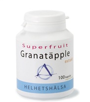 Granat�pple fr�n Helhetsh�lsa. Helhetsh�lsas Granat�ppelextrakt inneh�ller 70 % ellaginsyra, vilket �r den h�gsta koncentrationen p� marknaden.
