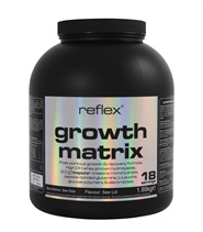 Growth Matrix fr�n Reflex Nutrition. Korta aminosyrasekvenser av f�rspj�lkat vassleprotein och dessutom tillsatt stora m�ngder anabola grenade aminosyror.