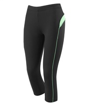 Kajsa Zip Tights fr�n R�hnisch Sportswear. Trendig capri byxa med f�rgad rev�r. Innerficka f�r nyckel.