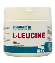 L-Leucine fr�n Strength. L-Leucine �r en essentiell grenad aminosyra (BCAA) som f�rdelaktligen kan tas under eller direkt efter tr�ning.