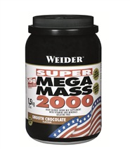 Mega Mass 2000 fr�n Weider. Komplett mix av vassleprotein, aminosyror och kolhydrater. Framtagen f�r att stimulera muskeluppbyggnad