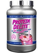 Protein Delite fr�n Scitec. Protein Delite har blivit k�nd f�r dess fantastiska smak inkluderat sm� bitar av riktig frukt!