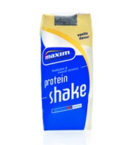 Protein Shake fr�n Maxim. Protein och kolhydrater f�r �terh�mtning och muskeluppbyggnad efter tr�ning.