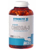 Strength Omega-3 fr�n Strength. Fiskolja har m�nga positiva egenskaper b�de f�r h�rt tr�nande idrottsm�n och f�r dig som tr�nar f�r ditt eget v�lm�ende.