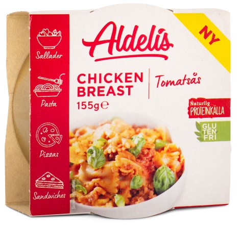 Miniatyrbild Aldelis Chicken Breast in Tomato Sauce, 155 g