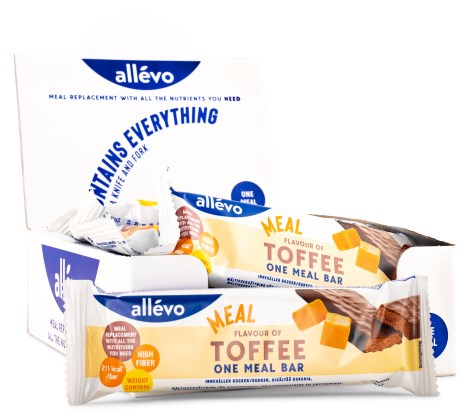 Miniatyrbild Allevo One Meal Bar, Toffee, 20-pack