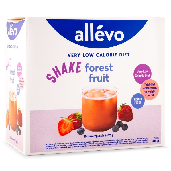 Allevo VLCD Shake, Forest Fruit, 15 portioner