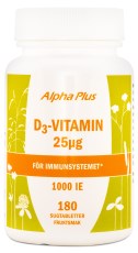 Miniatyrbild Alpha Plus D3-Vitamin 25 mcg, 180 tabl