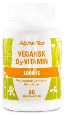 Miniatyrbild Alpha Plus Vegansk D3 Vitamin 1000 IE, 90 kaps