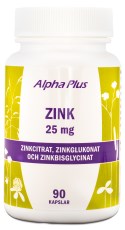Miniatyrbild Alpha Plus Zink 25 mg, 90 kaps
