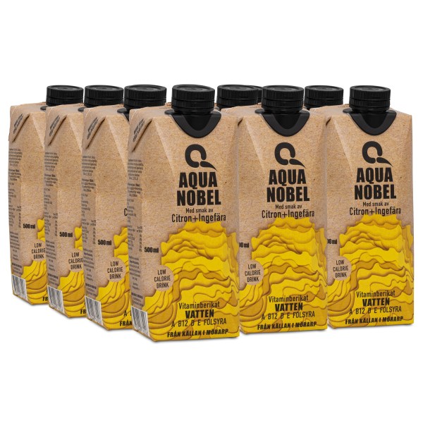 Aqua Nobel Vitaminberikat Källvatten Alive, Citron & Ingefära, 12-pack