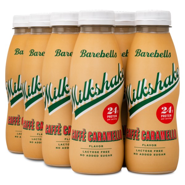 Barebells Milkshake, Caffe Caramello, 8-pack | Träningstillskott - Efter Träning - Färdiga proteinshakes | Gymkraft