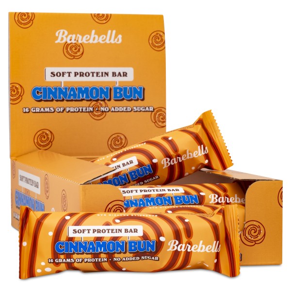Barebells Soft Protein Bar, Cinnamon Bun, 12-pack | Träningstillskott - Efter Träning - Proteinbars | Gymkraft
