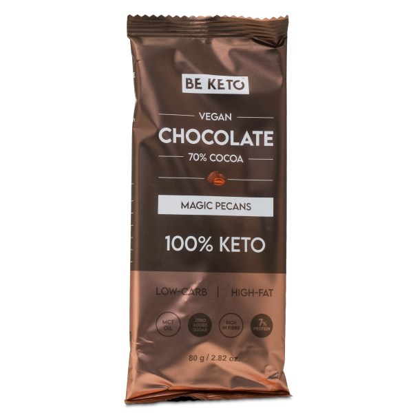 BeKeto KETO Chocolate, Magic Pecans, 80 g | Diet - Keto | Gymkraft