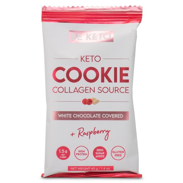 BeKeto KETO Cookie, White Chocolate & Raspberry, 40 g | Livsmedel - Till Skafferiet | Gymkraft