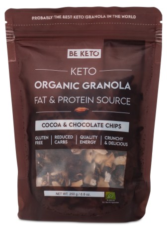 Miniatyrbild BeKeto KETO Organic Granola, Cocoa & Chocolate Chips, 250 g