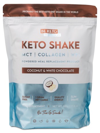 Miniatyrbild BeKeto KETO Shake, Coconut & White Chocolate, 500 g