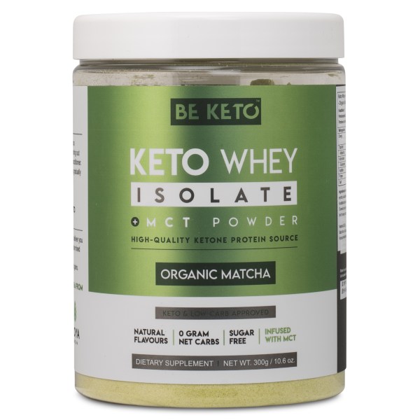 BeKeto KETO Whey Isolate + MCT, Organic Matcha, 300 g | Träningstillskott - Proteinpulver - Vassleprotein | Gymkraft
