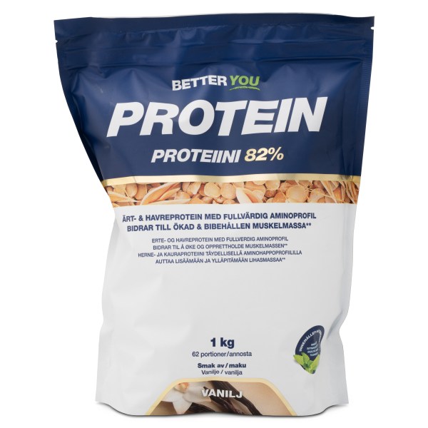 Better You Ärt & Havreprotein, Vanilj, 1 kg | Träningstillskott - Proteinpulver - Veganskt Protein | Gymkraft