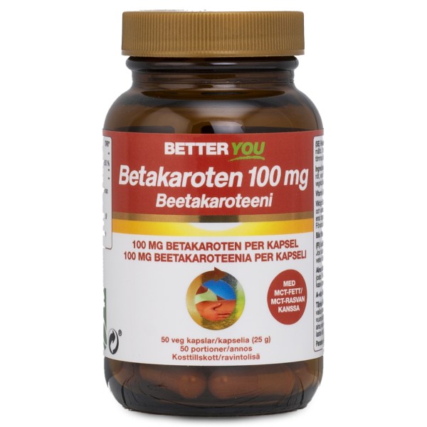 Better You Betakaroten 100 mg, 50 kaps | Vitamin & Mineraltillskott - Betakaroten | Gymkraft