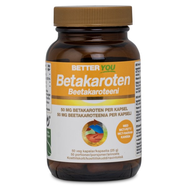 Better You Betakaroten, 50 kaps | Vitamin & Mineraltillskott - Betakaroten | Gymkraft