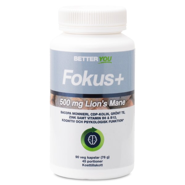 Better You Fokus +, 90 kaps | Hälsa - Hjärnhälsa | Gymkraft