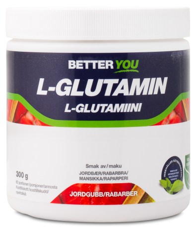 Miniatyrbild Better You L-Glutamin, Jordgubb/Rabarber, 300 g