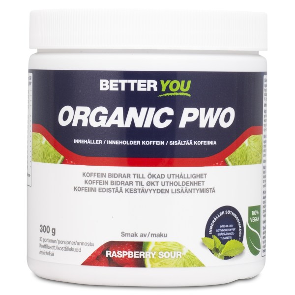 Better You Organic PWO, Raspberry / Sour, 300 g | Träningstillskott - Före Träning - PWO | Gymkraft
