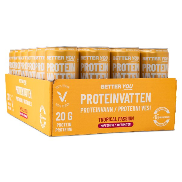Better You Proteinvatten, Tropical Passion, 24-pack | Träningstillskott - Efter Träning - Färdiga proteinshakes | Gymkraft