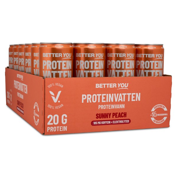 Better You Proteinvatten m Elektrolyter, Sunny Peach, 24-pack