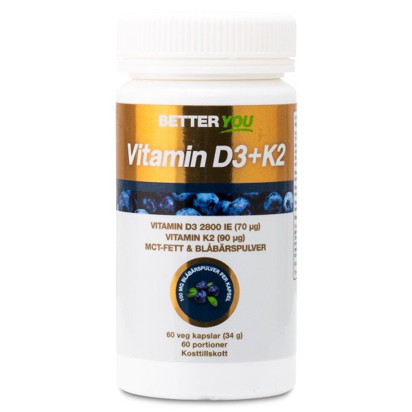 Better You Vitamin D3 + K2, 60 kaps | Vitamin & Mineraltillskott - Vitaminer - K-vitamin | Gymkraft