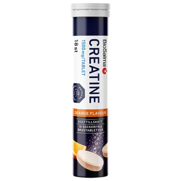 BioSalma Creatine Brustabletter, Apelsin, 18 
