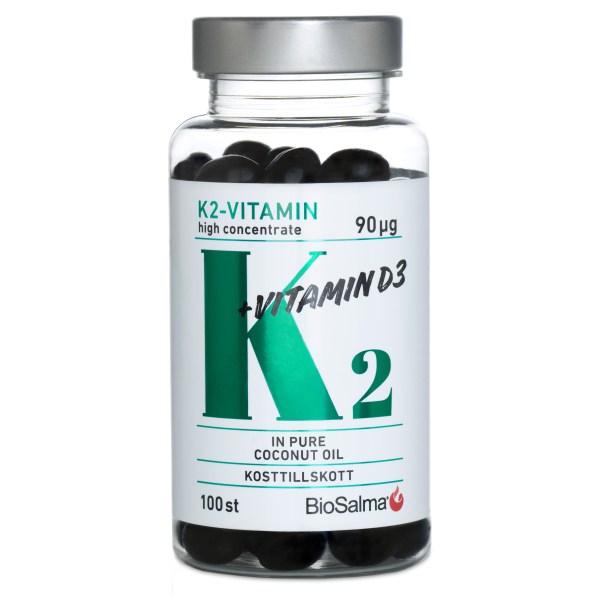 BioSalma K2 90 ug + D3-vitamin 25 ug, 100 kaps | Vitamin & Mineraltillskott - Vitaminer - K-vitamin | Gymkraft