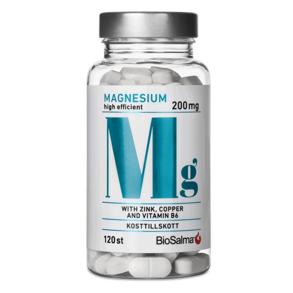 BioSalma Magnesium ZMA 200 mg, 120 tabl | Vitamin & Mineraltillskott - Mineraler - Magnesium | Gymkraft