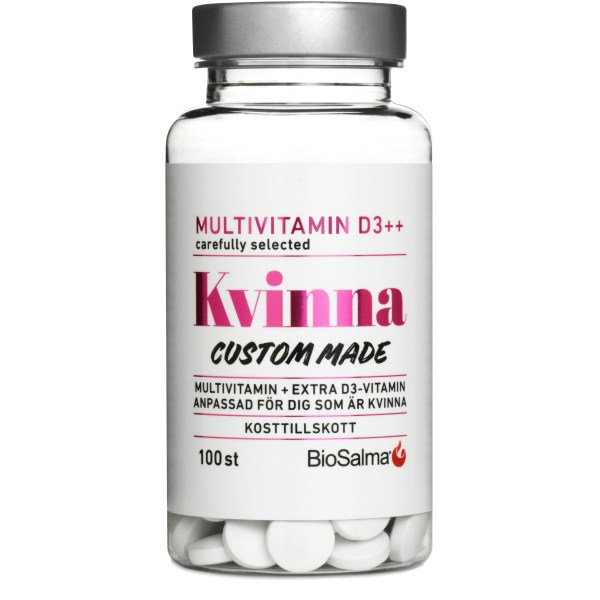 BioSalma Multivitamin Kvinna D3-vitamin++, 100 tabl | Vitamin & Mineraltillskott - Vitaminer - Multivitamin | Gymkraft