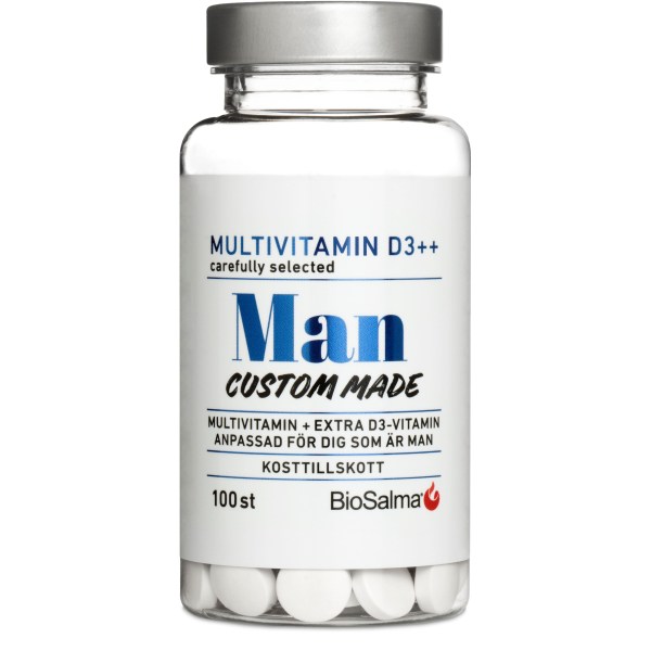 BioSalma Multivitamin Man D3-vitamin++, 100 tabl | Vitamin & Mineraltillskott - Vitaminer - Multivitamin | Gymkraft
