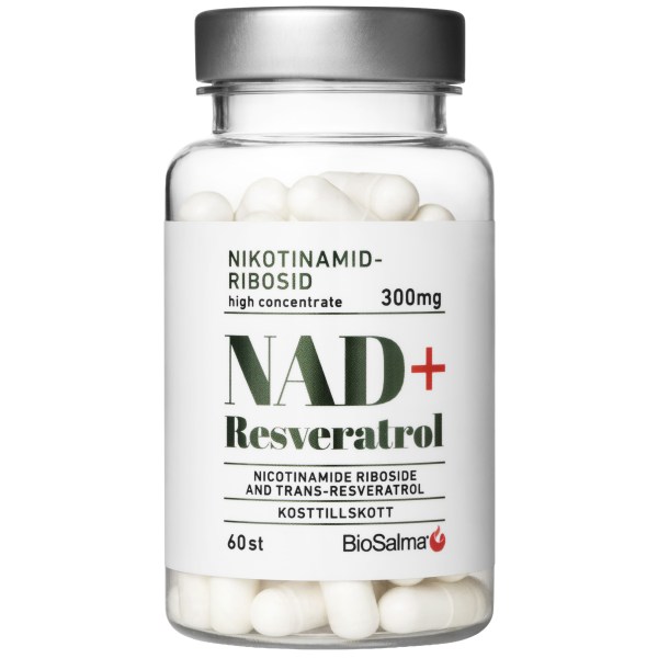 BioSalma NAD+ 300mg + Reservatrol, 60 kaps