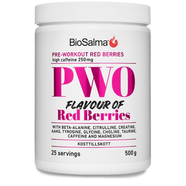 BioSalma PWO, Red Berries, 500 g | Träningstillskott - Före Träning - PWO | Gymkraft