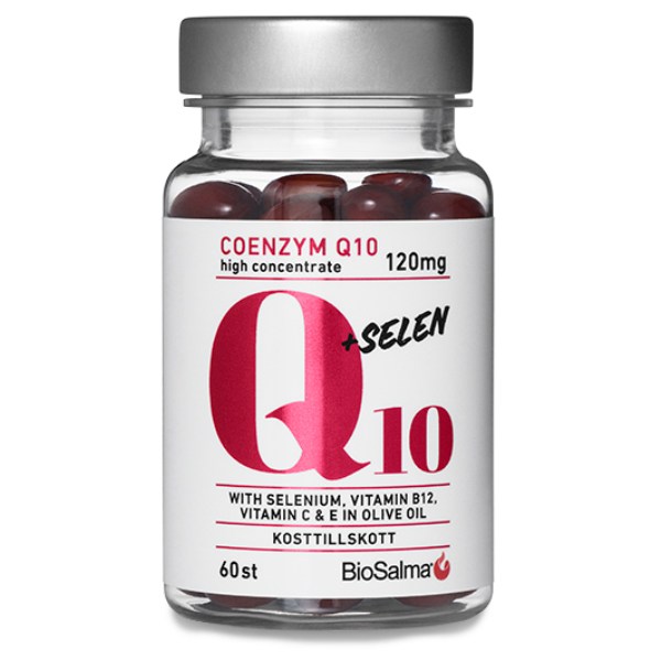 BioSalma Q10 Coenzym 120mg + Selen , 60 kaps | Hälsa - Hjärta | Gymkraft