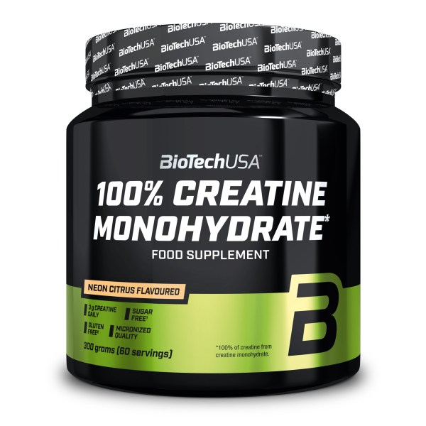 BioTechUSA 100% Creatine Monohydrate, Neon Citrus, 300 g