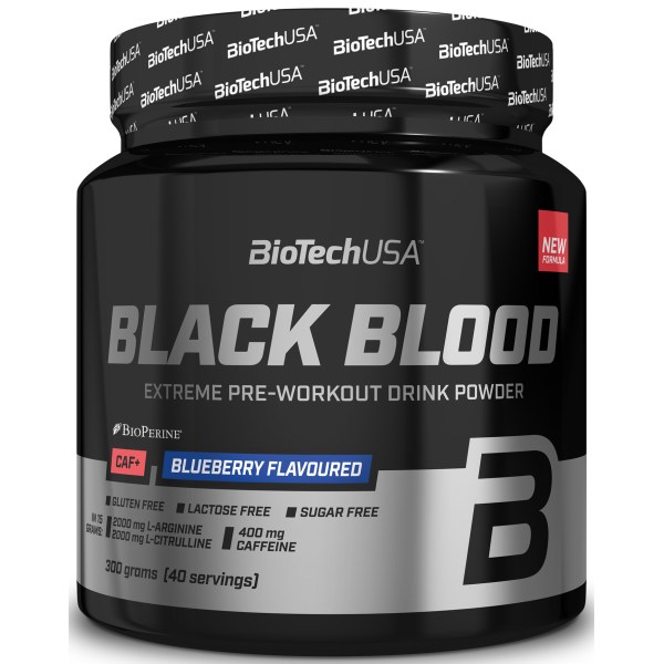 BioTechUSA Black Blood CAF+, Blueberry, 300 g